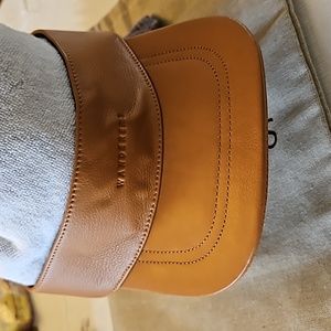 leather sun visor camel color